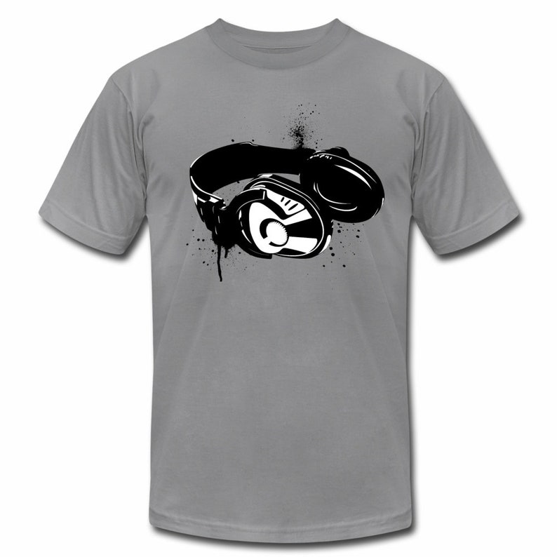Street Wear Womens Unisex T-Shirt Black /& White Headphones Music Hip Hop T-Shirt Short Sleeve Shirt Mens Graphic Tee