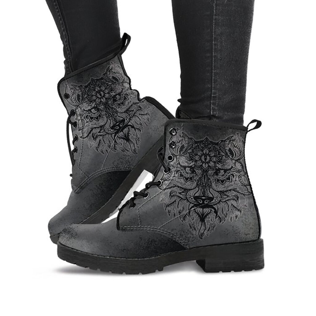 womens grey casual boots
