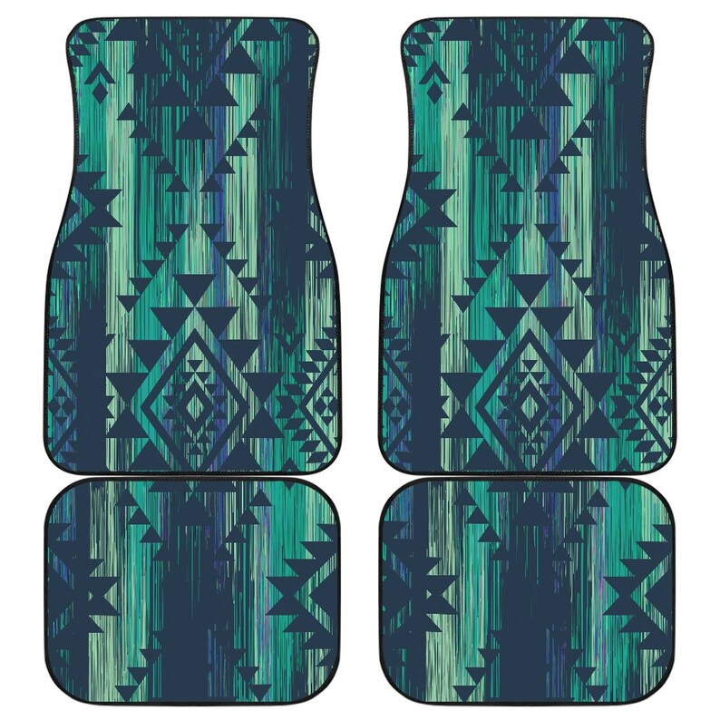 Green Boho Color Streaks Car Floor Mats Car Floor Mats Set Etsy
