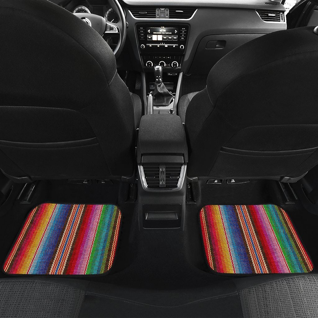Colorful Rainbow Stripes Car Floor Mats Set Front and Back Etsy