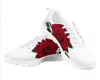Santiro Vintage Rose Floral Funny Printting Stylish Mens Light Weight Lace up Sneakers Run Santiro Vintage Rose Floral Funny Printting Stylish Mens Light Weight Lace up Sneakers Run