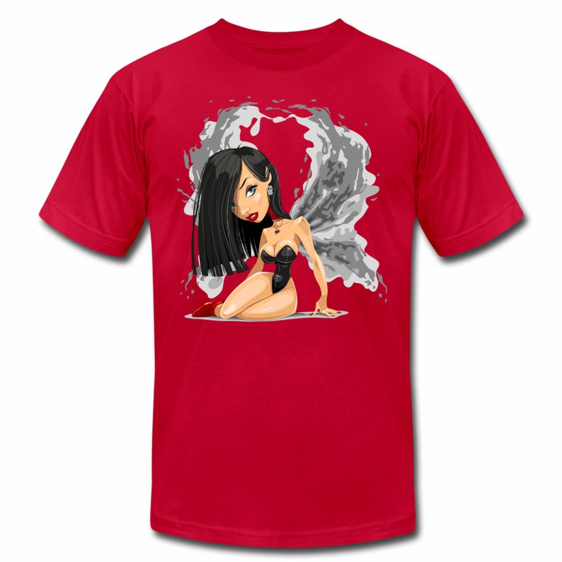 Graphic Tee Fairy Angel Girl Cartoon Anime T-Shirt Womens Street Wear Unisex T-Shirt Short Sleeve Shirt Mens