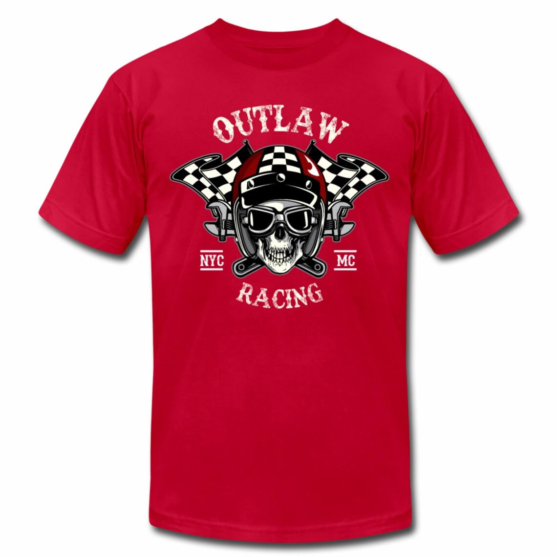 Outlaw Racing Racer Skull T-Shirt Unisex T-Shirt Mens | Etsy