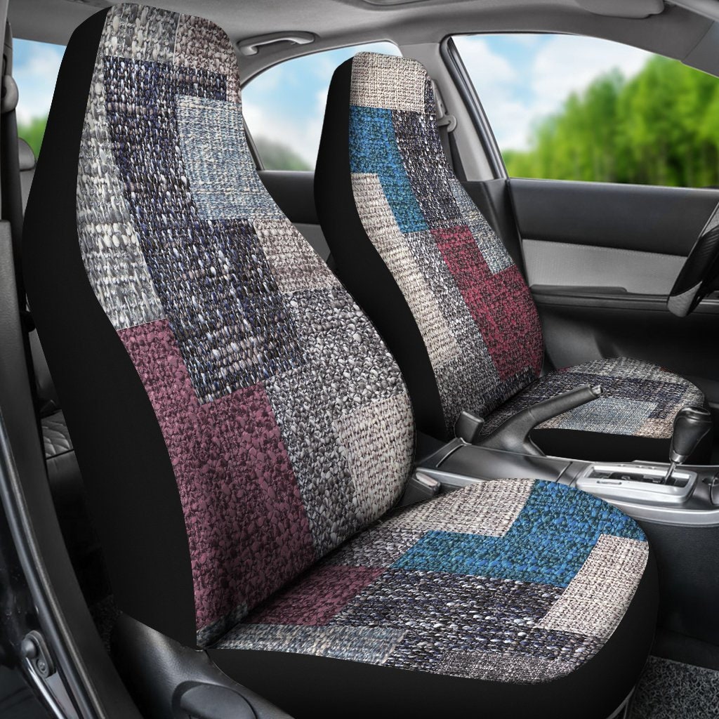 Multicolor Carpet Print Patchwork Car Seat Covers Pair 2 Etsy