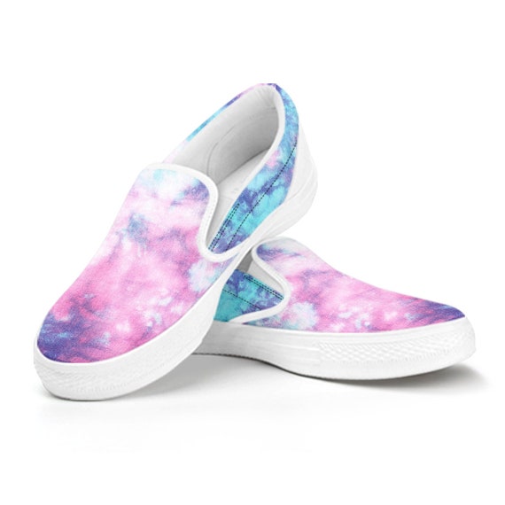 tie dye slip ons