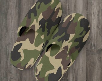 Unworn Army Green Wedge Heal Slippers main image 1