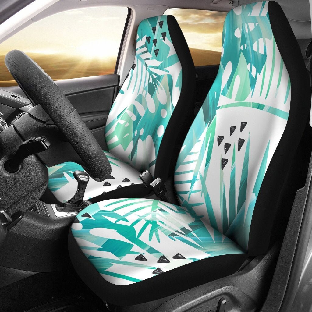 Light Green Teal Car Seat Covers Pair 2 Front Car Seat Etsy