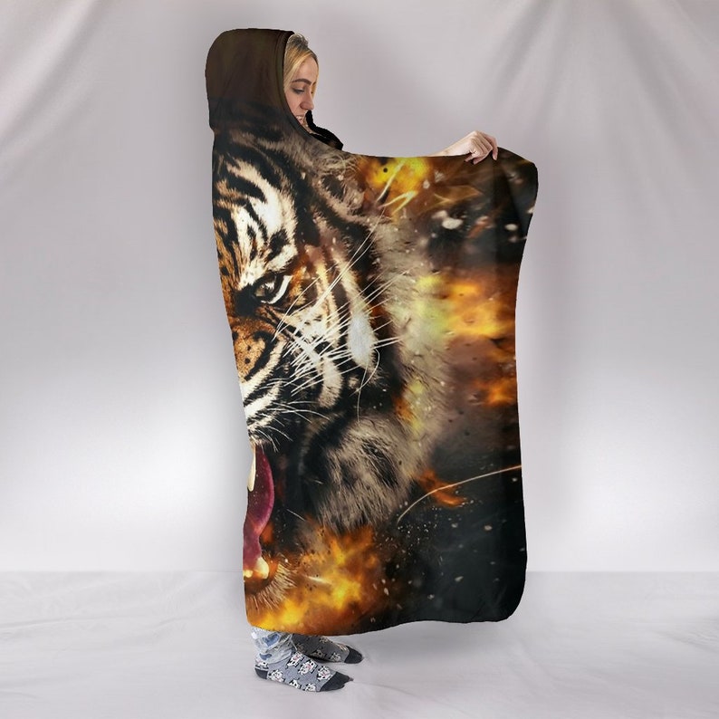 Roaring Tiger Hooded Blanket for Adults and Kids Sherpa Etsy UK
