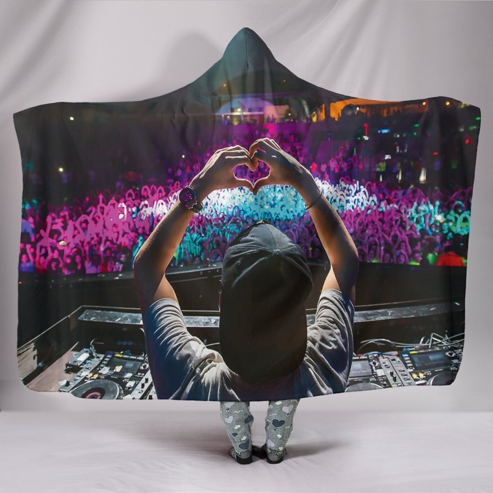 DJ Heart Hooded Blanket for Adults and Kids Sherpa Blanket Etsy