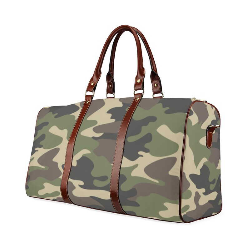 Army Green Camo Camouflage Military Travel Bag Duffel Bag Etsy