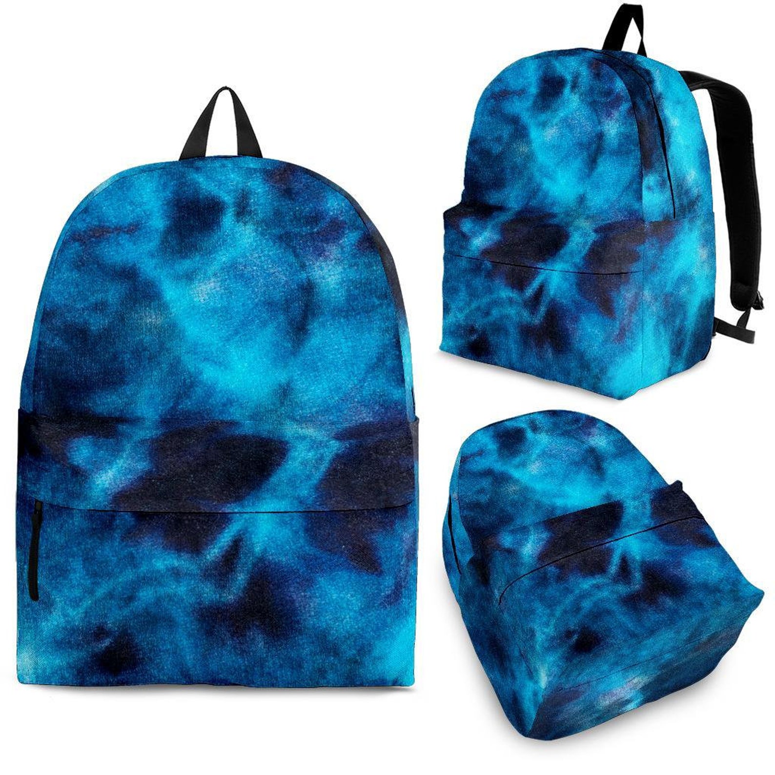 Blue Tie Dye Grunge Backpack Book Bag Shoulder Bag School | Etsy