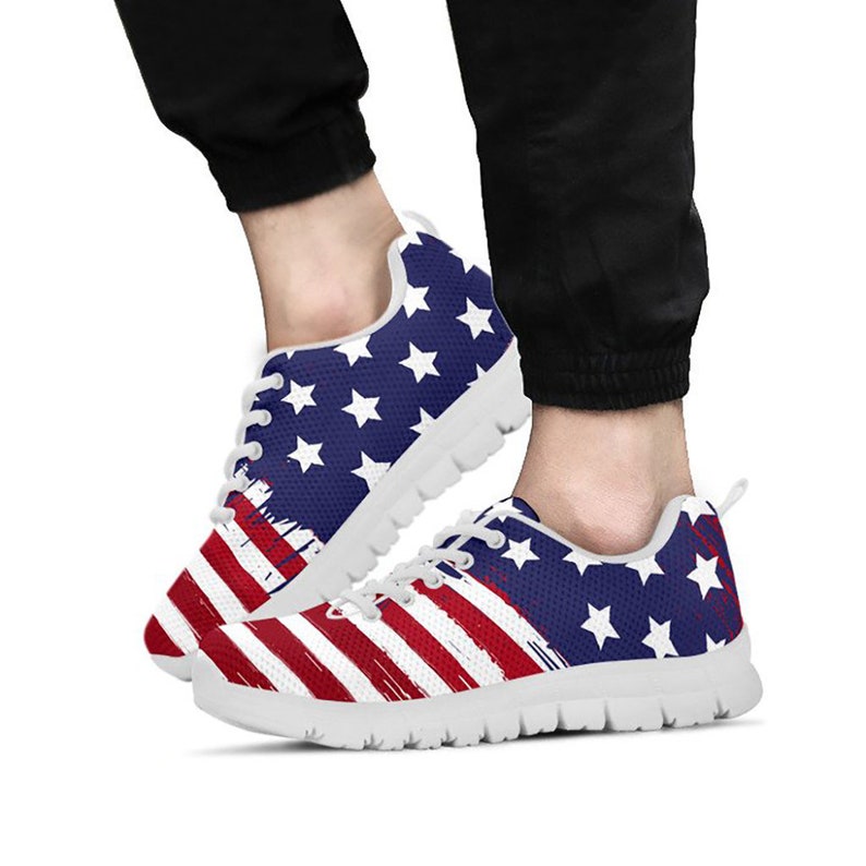 USA American Flag Sneakers Patriot Stars and Stripes Shoes Etsy