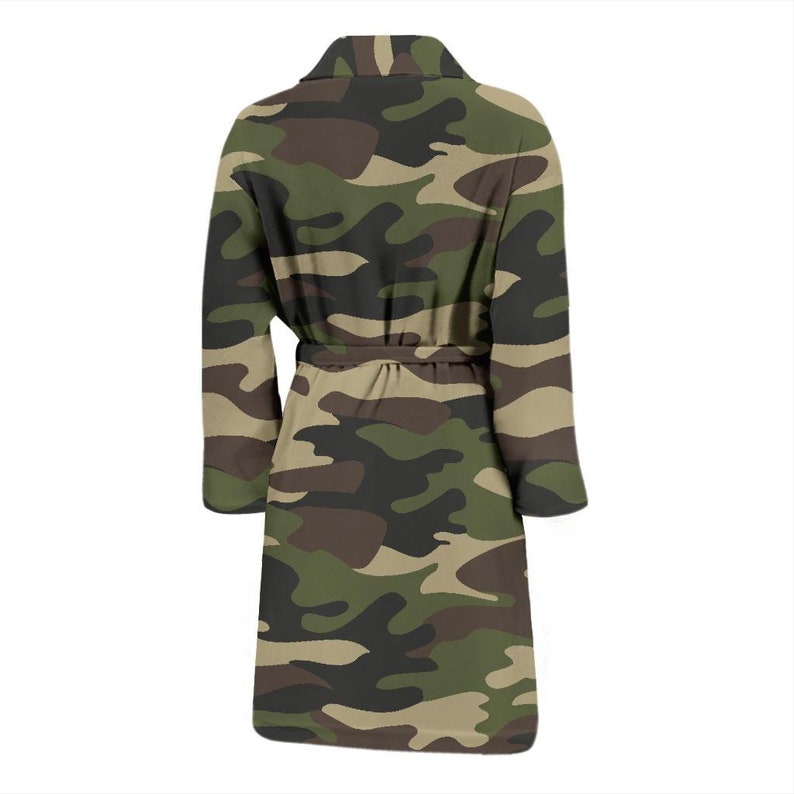 Mens Sleepwear Bathrobe Cover Up Army Green Camo Camouflage Bath Robe Womens Night Sleep Wear