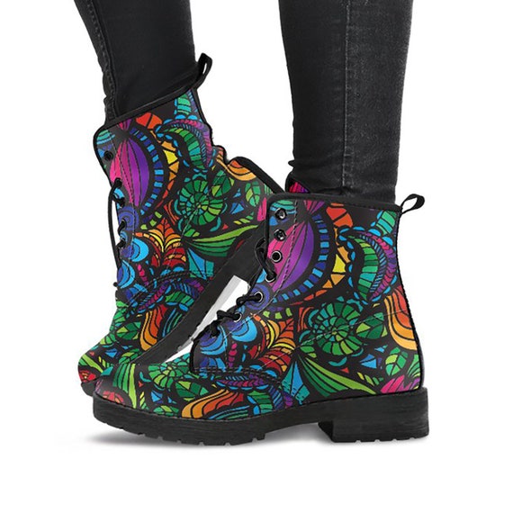 colorful leather boots