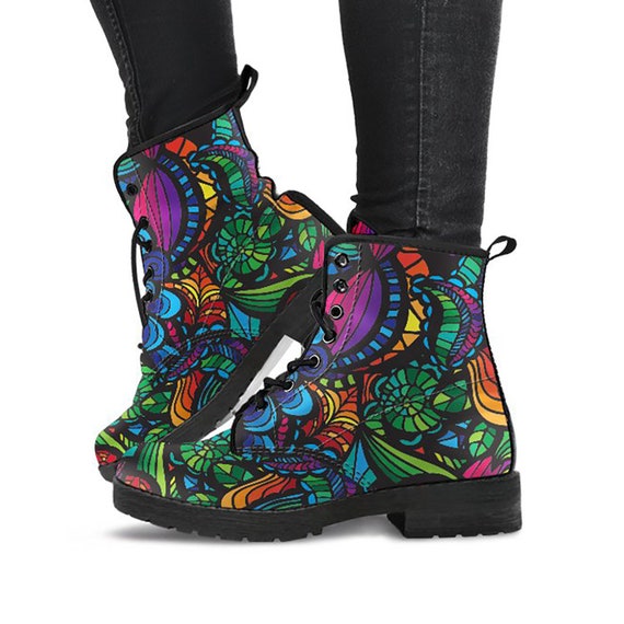 Colorful Abstract Art Womens Boots 