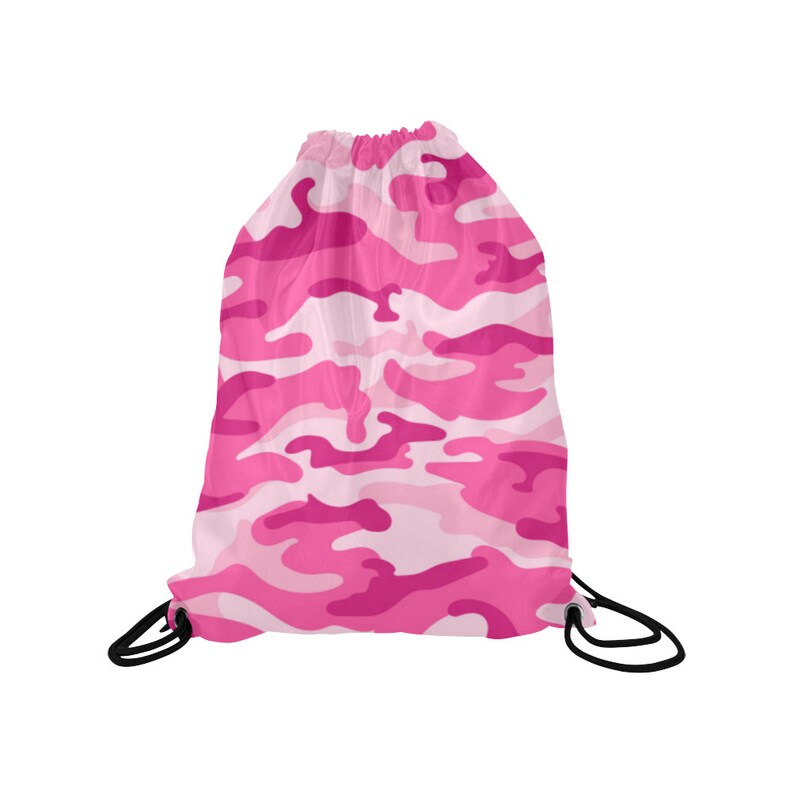 Womens Backpack Pink Camo Camouflage Drawstring Bag Kids Backpack Shoulder Bag