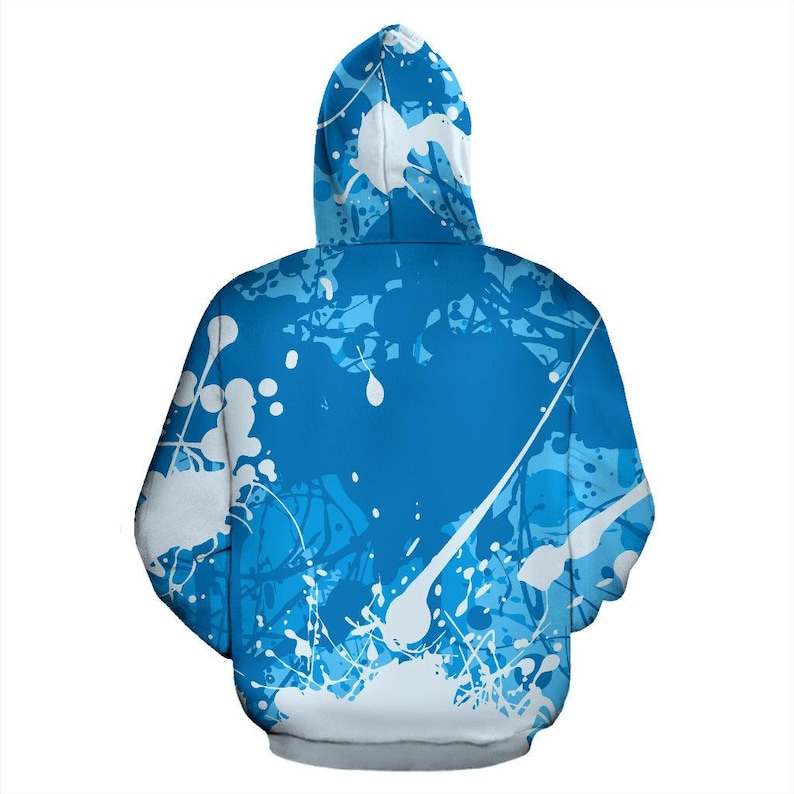 Blue Paint Drip Pullover Hoodie Unisex Hoodie Mens Womens Etsy