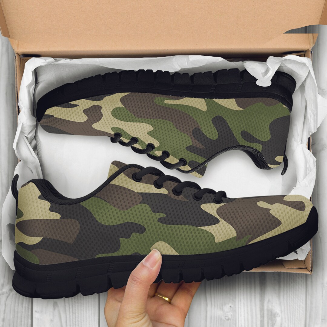 Army Green Camo Camouflage Sneakers 