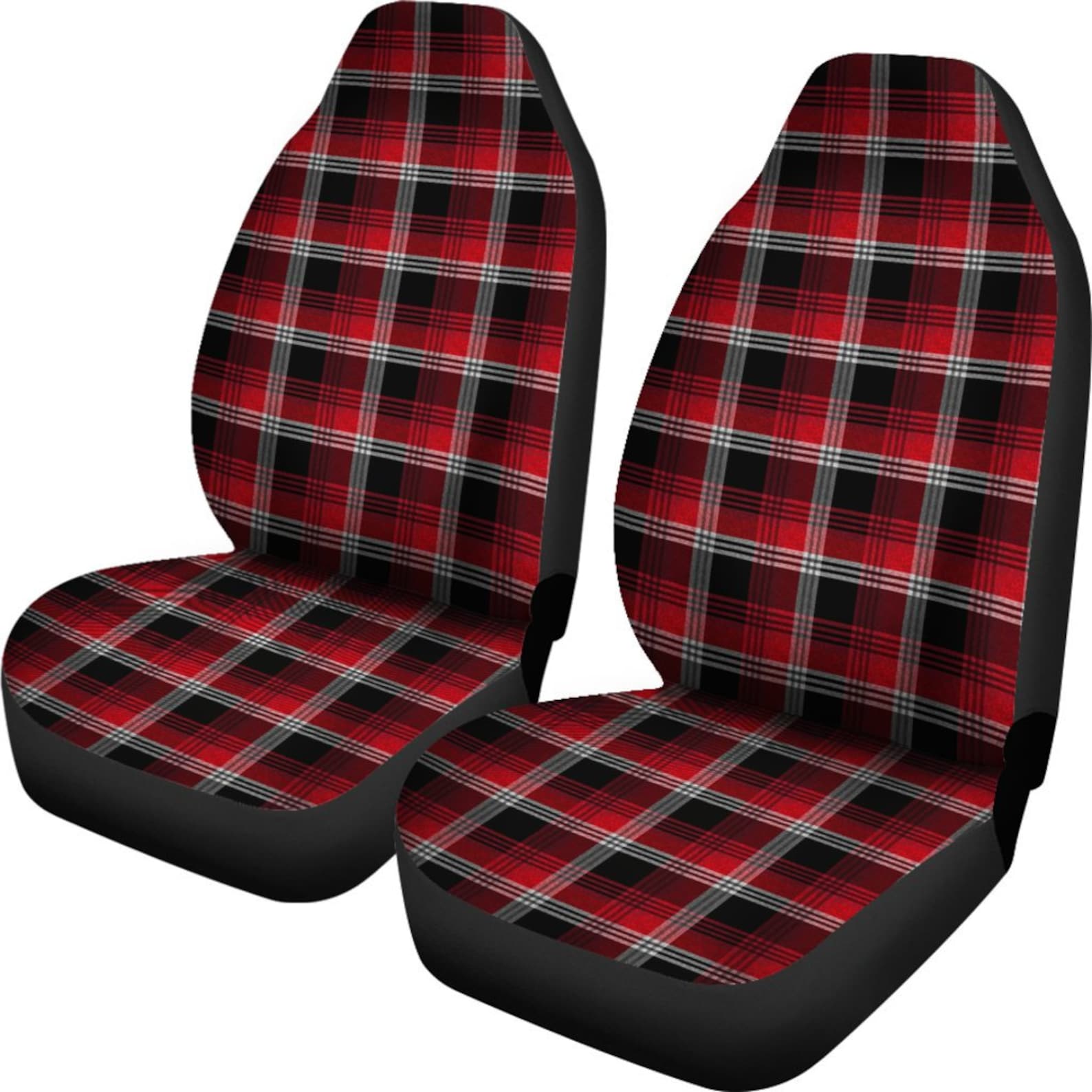 Red Plaid Car Seat Covers Pair 2 Front Seat Covers Car Seat Etsy
