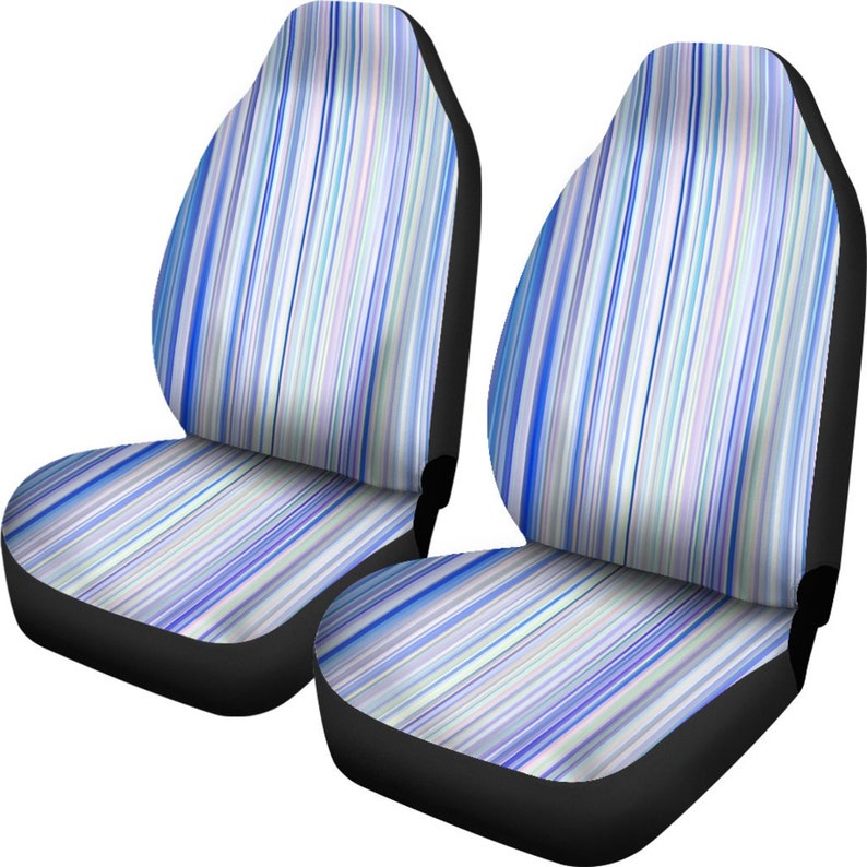 Blue Stripe Streaks Car Seat Covers Pair 2 Front Seat Covers Etsy