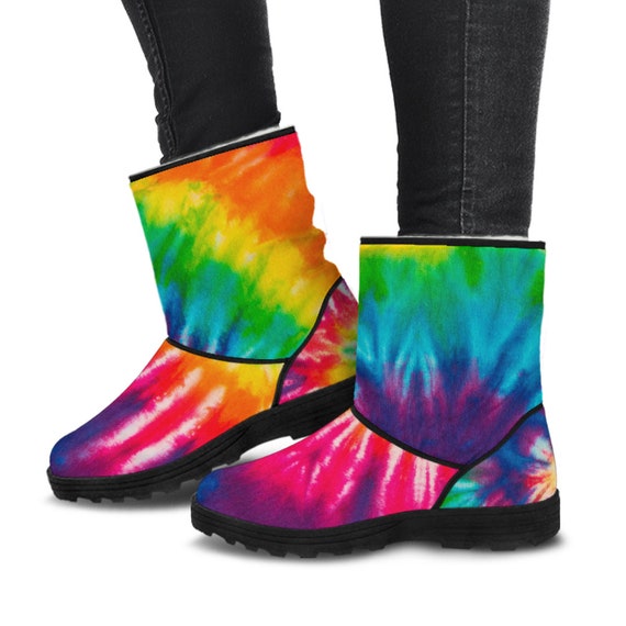 colorful fur boots