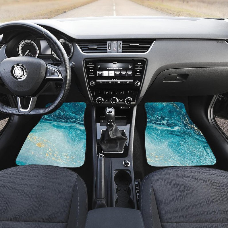 Teal Green Liquid Marble Print Car Floor Mats Car Floor Mats Etsy