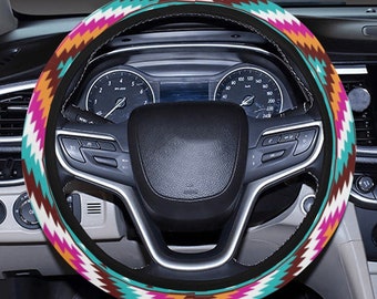 KEIAHUAN Universal Steering Wheel Covers Aztec Horse Car Steering Wheel Cover for Women Men Fashion Car Accessories