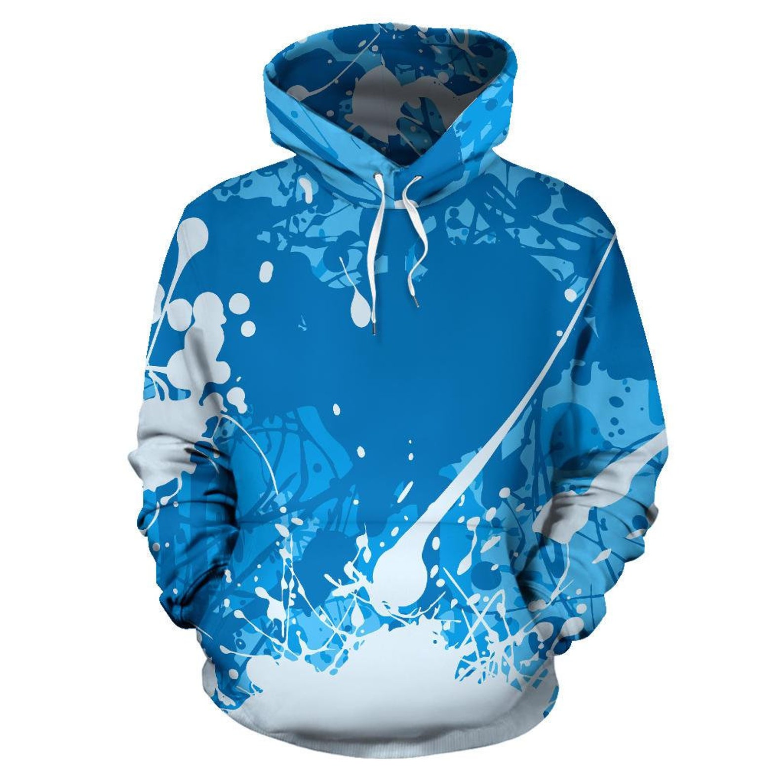 Blue Paint Drip Pullover Hoodie Unisex Hoodie Mens Womens - Etsy UK