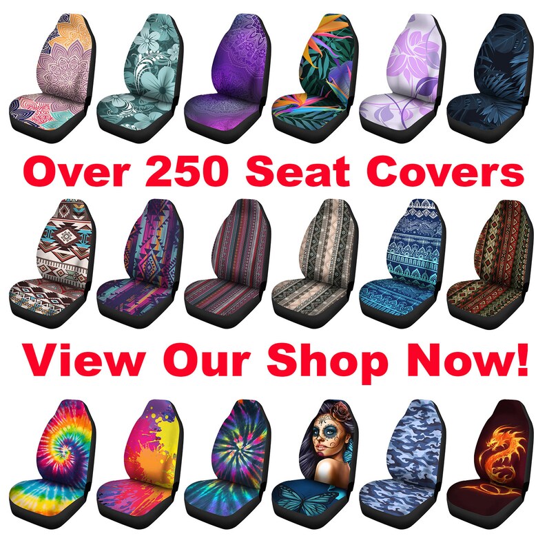 Floral Car Seat Covers Pair 2 Front Car Seat Covers Seat Etsy