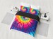 Colorful Tie Dye Spiral Print Hippie Bedding Set, Duvet Cover, 2 Pillow Cases, Bedroom Decor, Bedroom Set, Twin, Full, Queen, King 