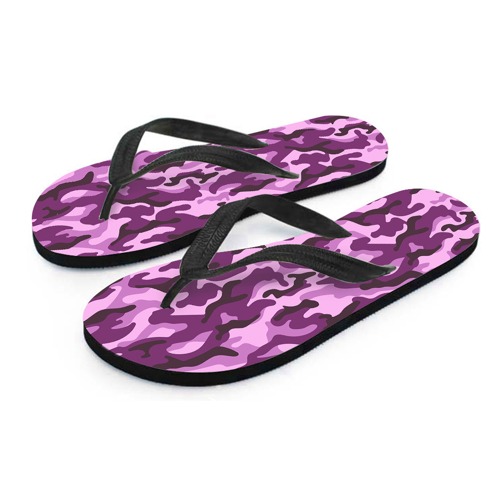 Purple Camo Camouflage Flip Flops Beach Flip Flops Womens Etsy