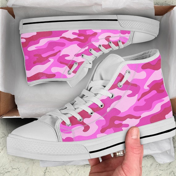 Pink Camo Camouflage High Top Shoes 