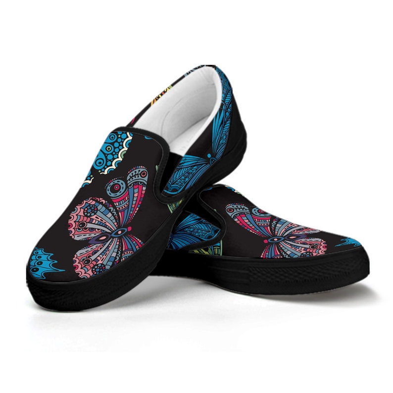 Colorful Butterflies Decor Womens Casual Shoes Custom Shoes Day Shoes Slip On Shoes Comfortable Shoes