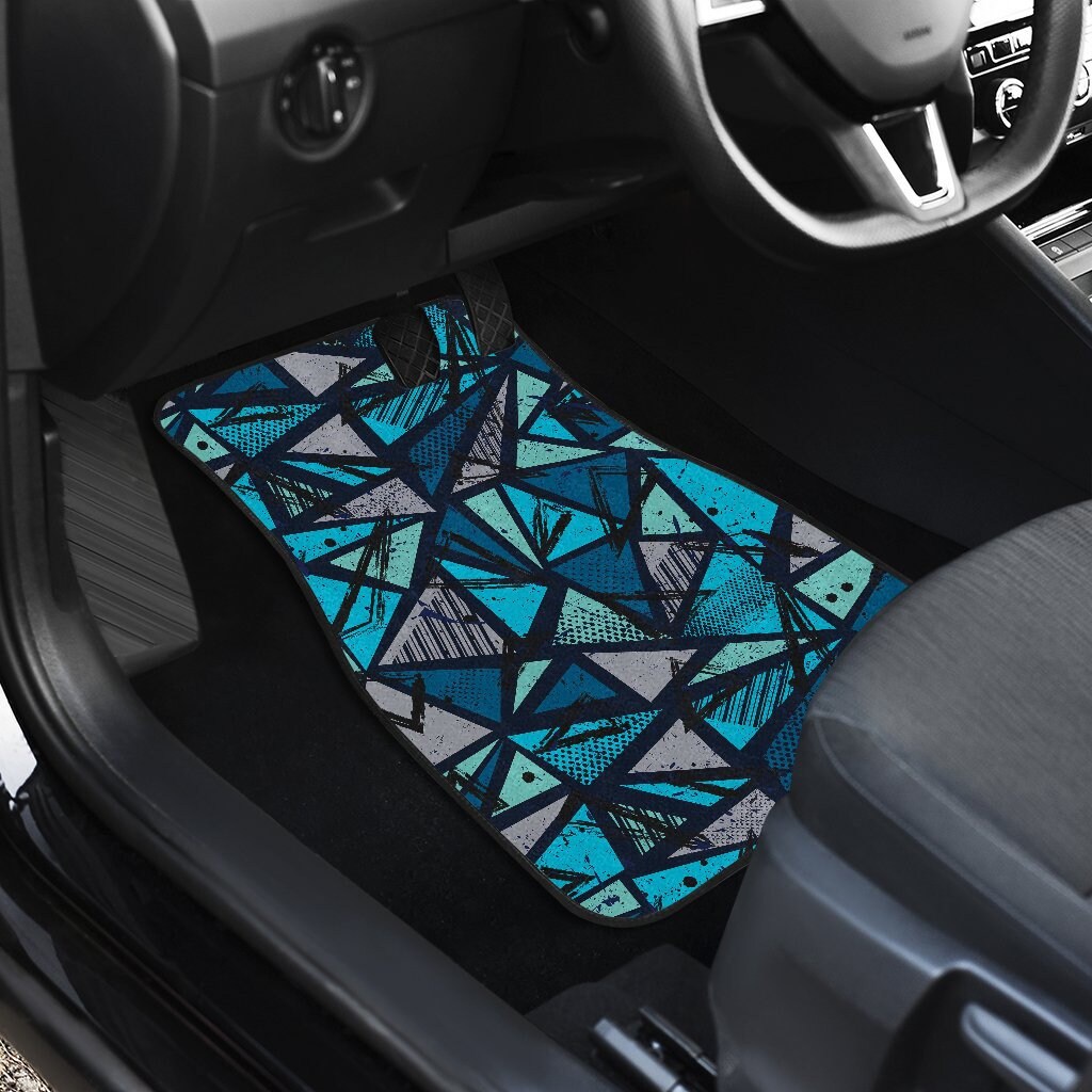 Blue Abstract Art Car Floor Mats Set Front and Back Floor Etsy UK