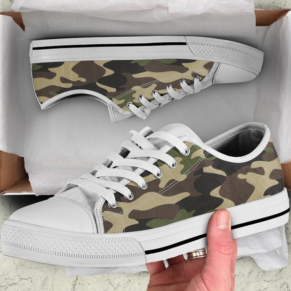Leger groene camouflage lage top schoenen sneakers casual - Etsy
