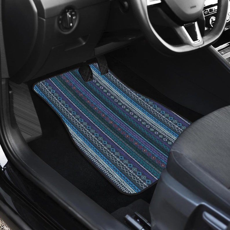 Blue Boho Stripe Decor Car Floor Mats Car Floor Mats Set Etsy