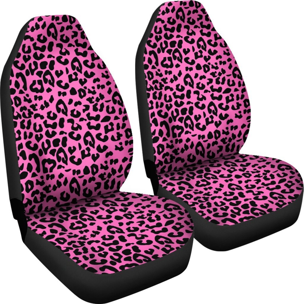 Pink Leopard Print Car Seat Covers Pair 2 Front Car Seat Etsy UK