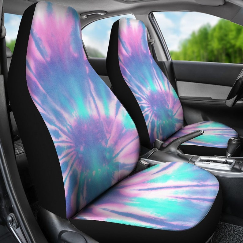 Pink / Blue / Purple Tie Dye Spiral Car Seat Covers Pair 2 Etsy