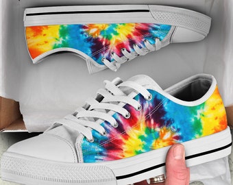 Purple And Blue Tie Dye Women's Sneakers