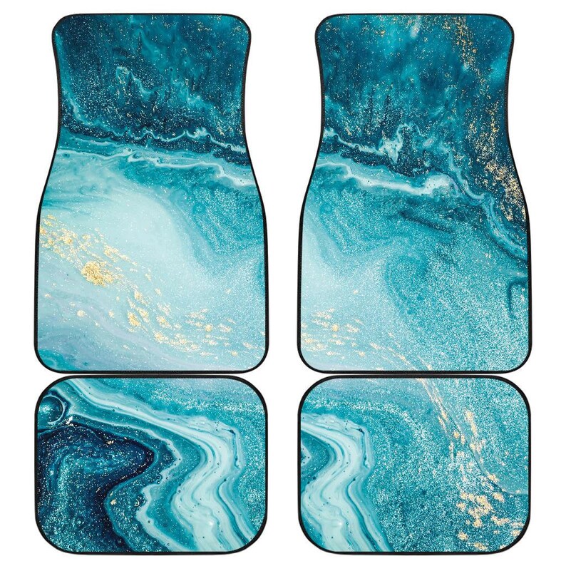 Teal Green Liquid Marble Print Car Floor Mats Car Floor Mats Etsy