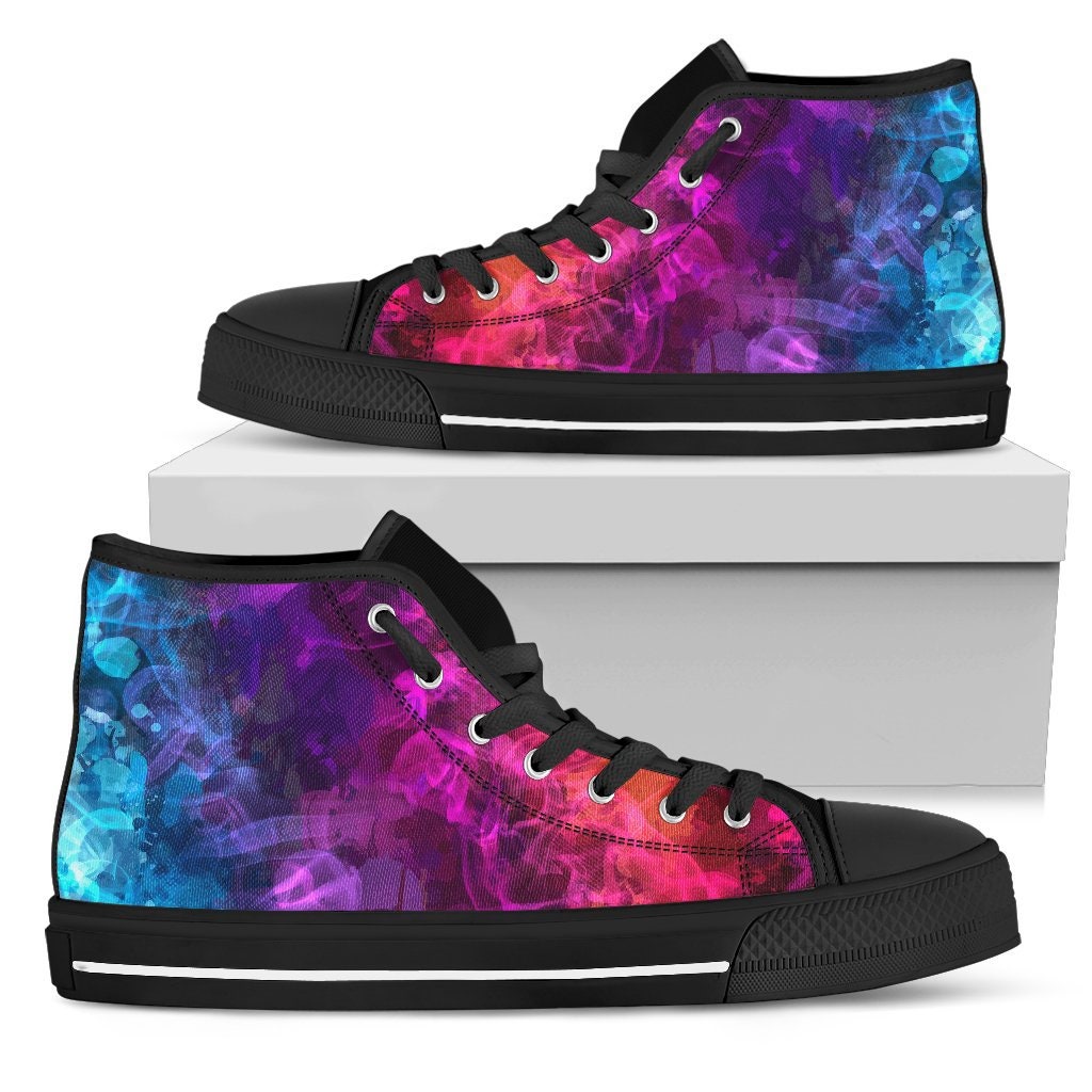 Blue Pink Purple Abstract Art Smoke High Top Shoes Sneakers - Etsy