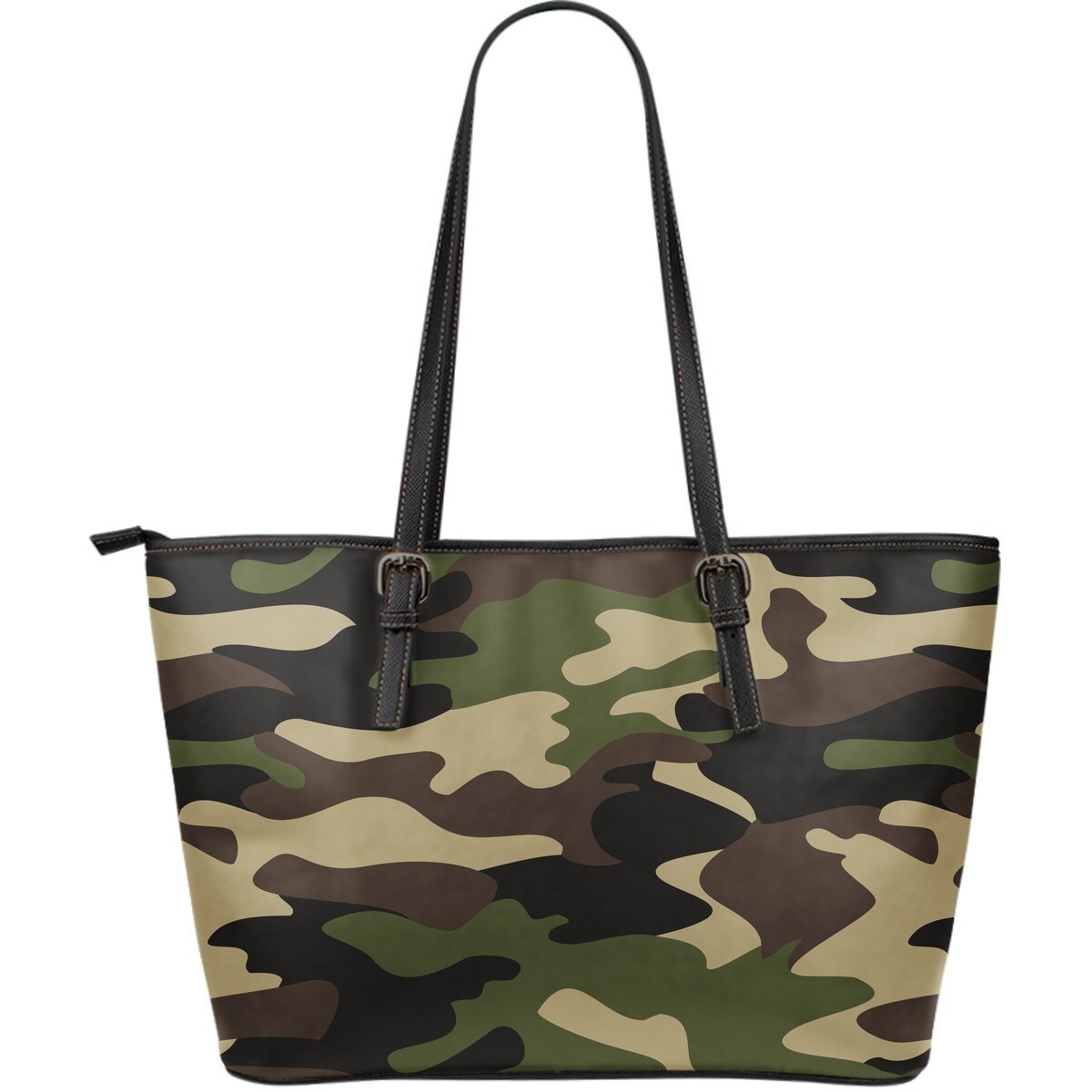 camo leather tote