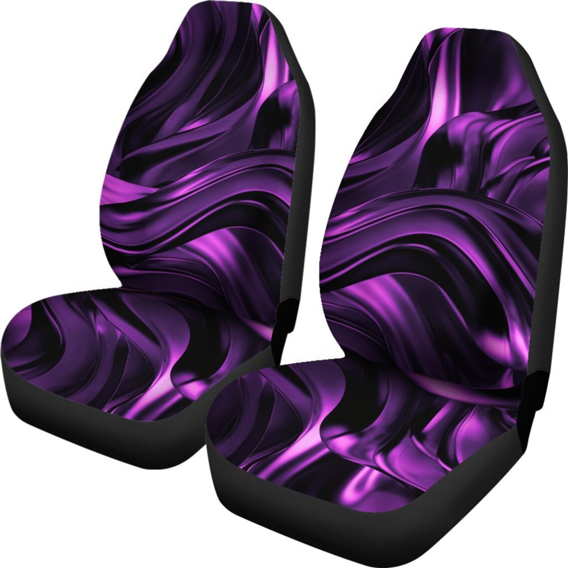 Purple / Pink Black Abstract Swirls Car Seat Covers Pair 2 Etsy