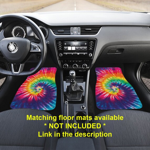 Tie Dye Swirl Pattern Car Seat Covers Pair 2 Front 50