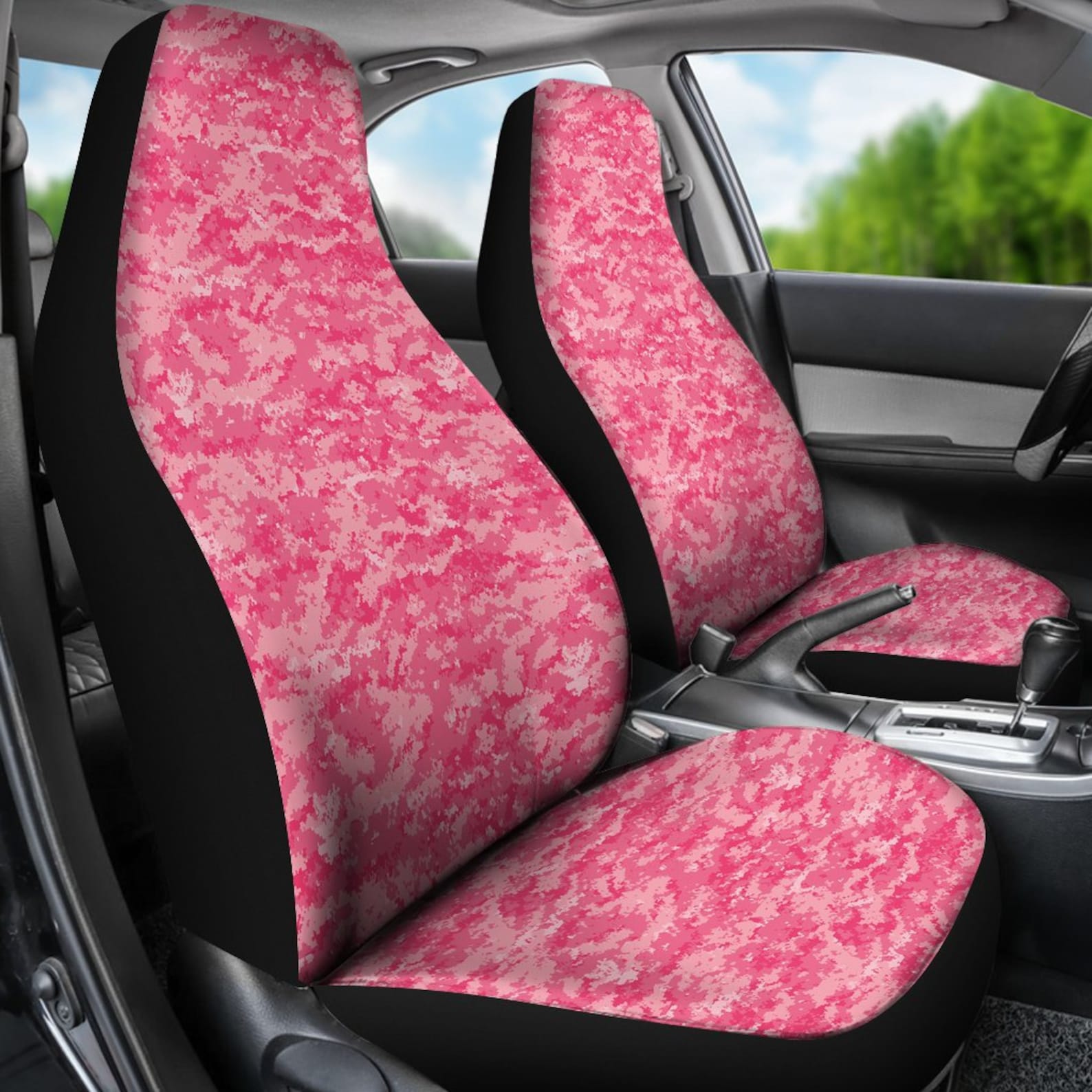 Pink Digital Camouflage Car Seat Covers Pair 2 Front Car Seat Etsy