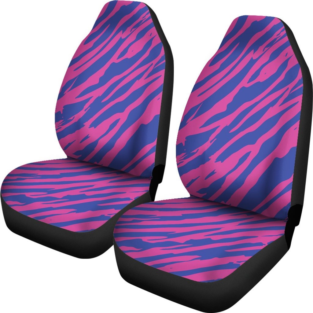 Pink / Blue Purple Stripe Car Seat Covers Pair 2 Front Car Etsy