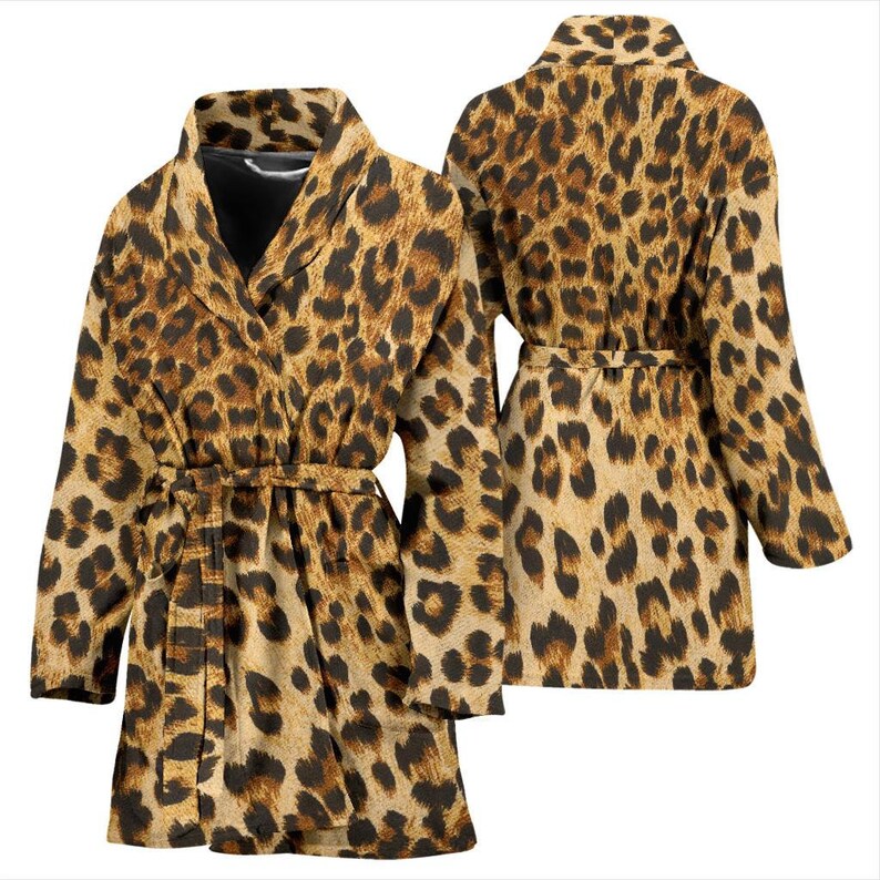 Leopard Cheetah Animal Print Bath Robe Mens Womens Bathrobe Etsy