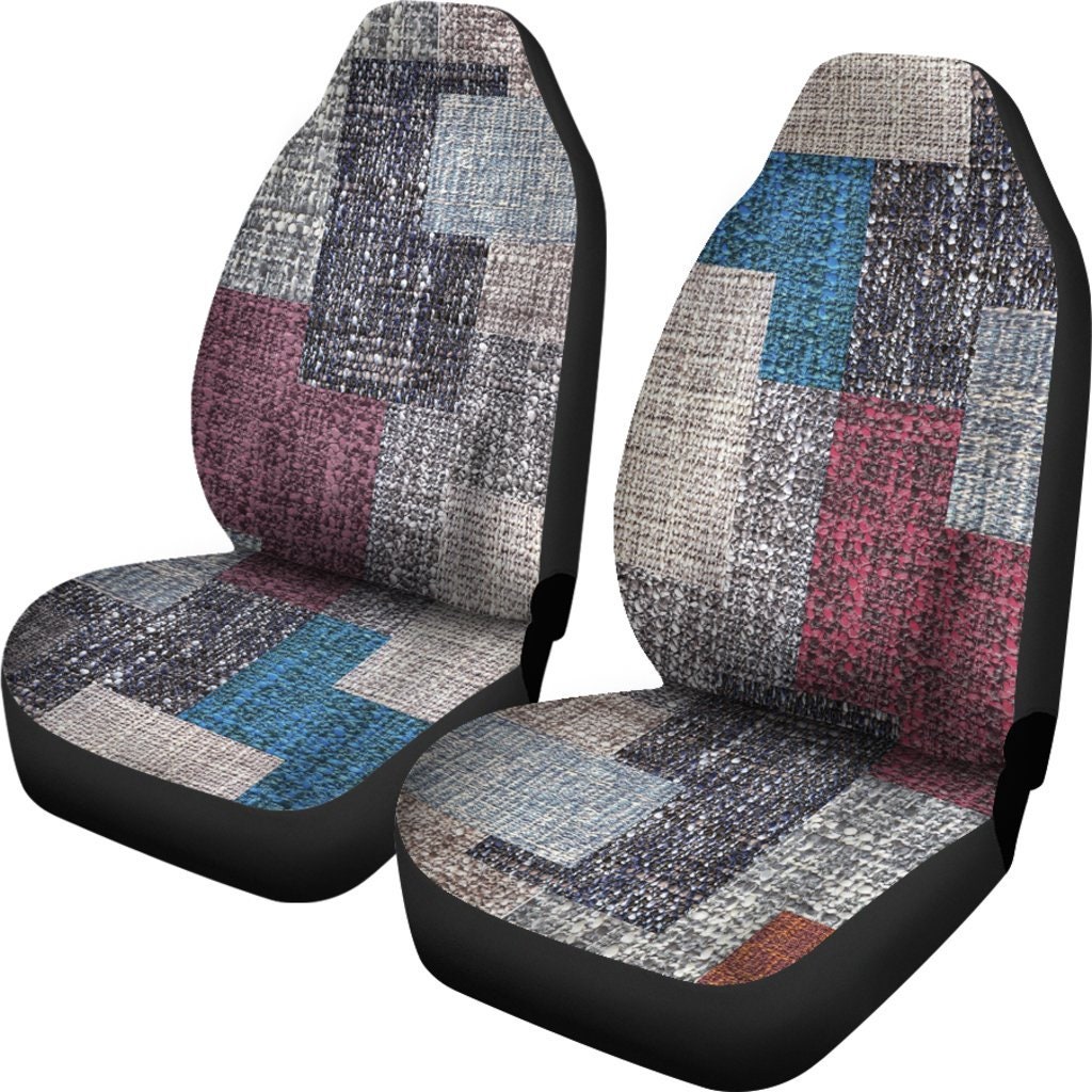 Multicolor Carpet Print Patchwork Car Seat Covers Pair 2 Etsy