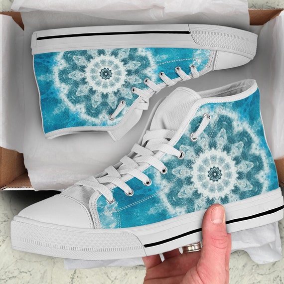 blue and green sneakers