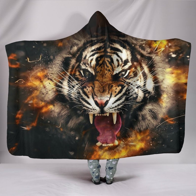 Roaring Tiger Hooded Blanket for Adults and Kids Sherpa Etsy UK